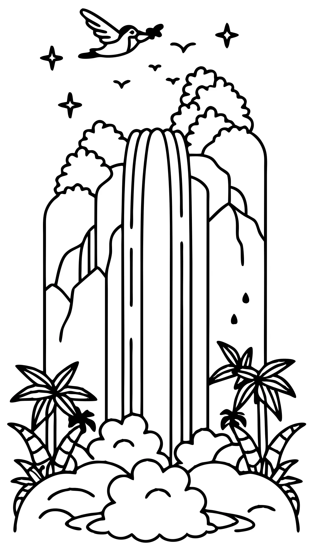 waterfall coloring page